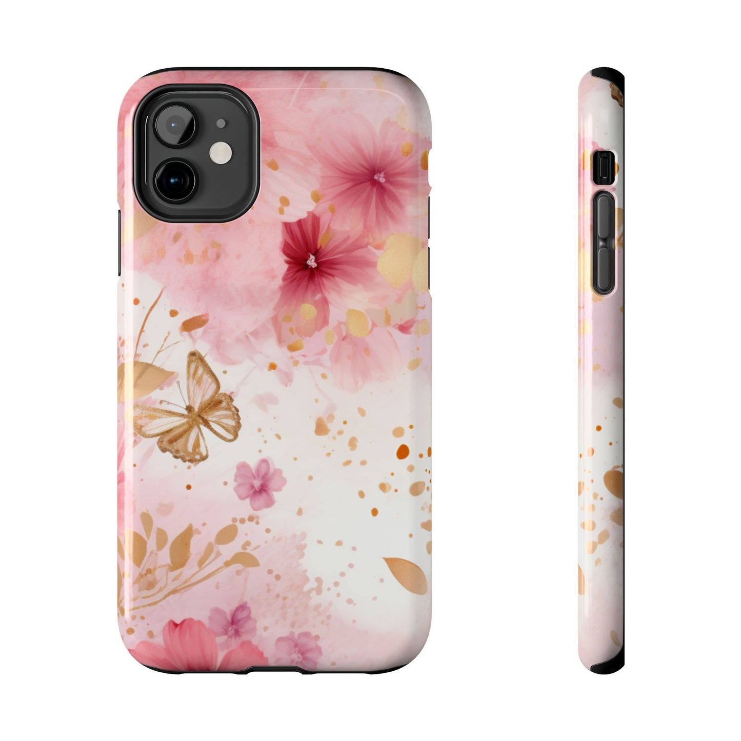 Blush Pink Floral Butterfly - iPhone Case