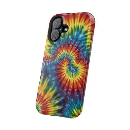 Retro Rainbow Tie-Dye MagSafe Case – Swirl Design