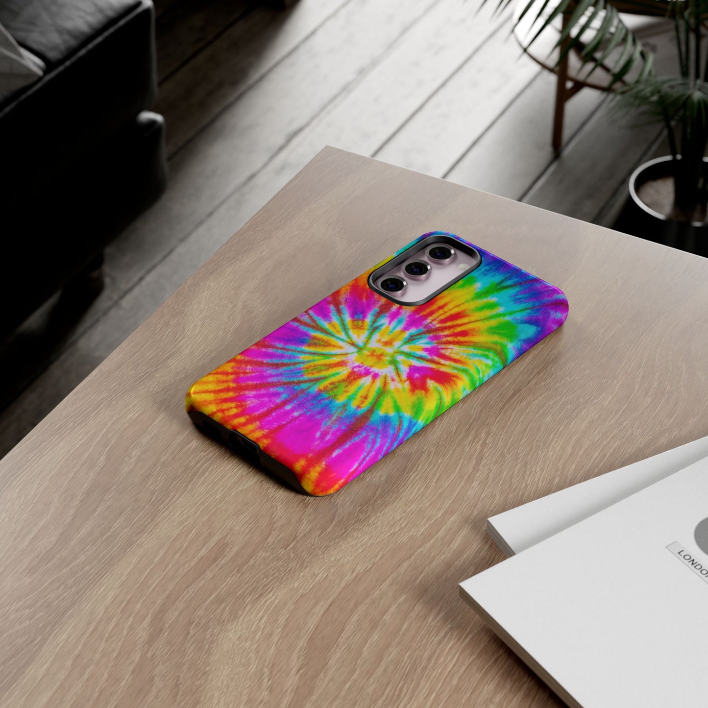 Vibrant Rainbow Spiral Tie-Dye Samsung Galaxy Case – Bold & Retro Style