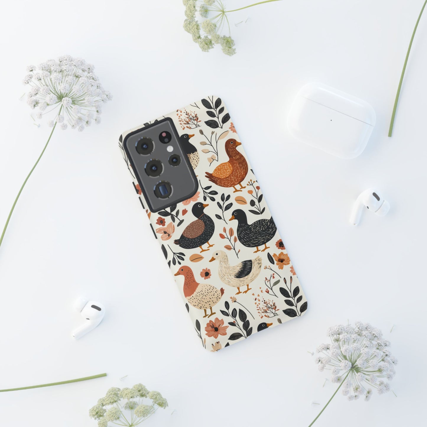 Vintage Duck Case – Floral & Leaf Design