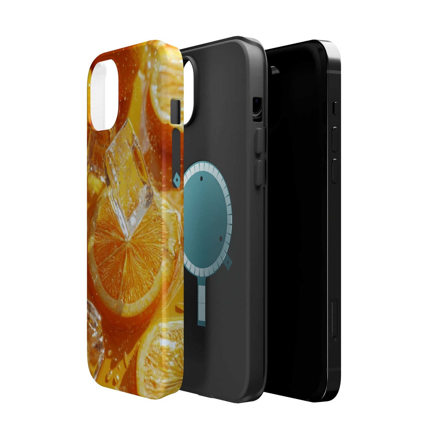 Citrus Orange Splash MagSafe iPhone Case – Dual-Layer Tough Protection, Vibrant Summer Design