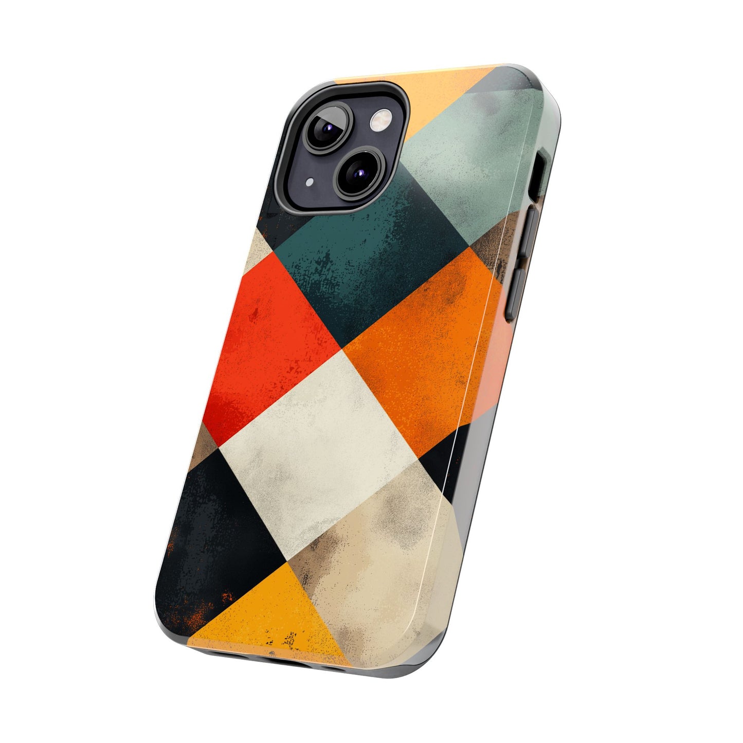 Geometric Retro iPhone  Case - Colorful Checkered Protective Cover