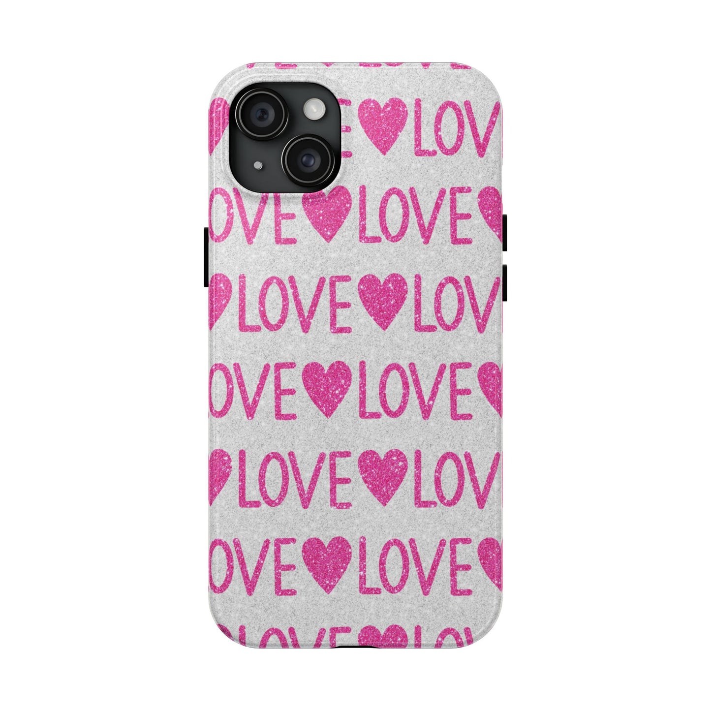 Pink Glitter Love Pattern – iPhone Series Case