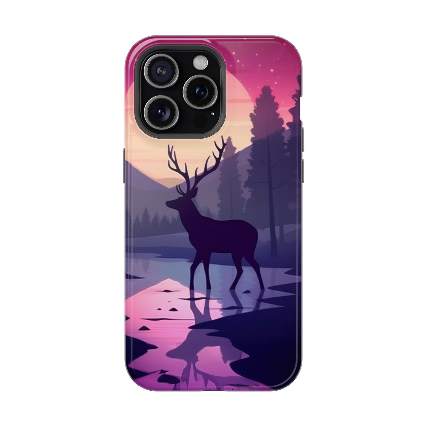 Twilight Elegance: Stag Reflection – MagSafe iPhone Case