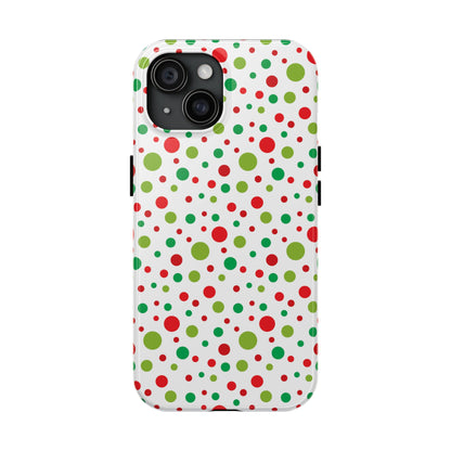 Red & Green Christmas Polka Dots – iPhone Case