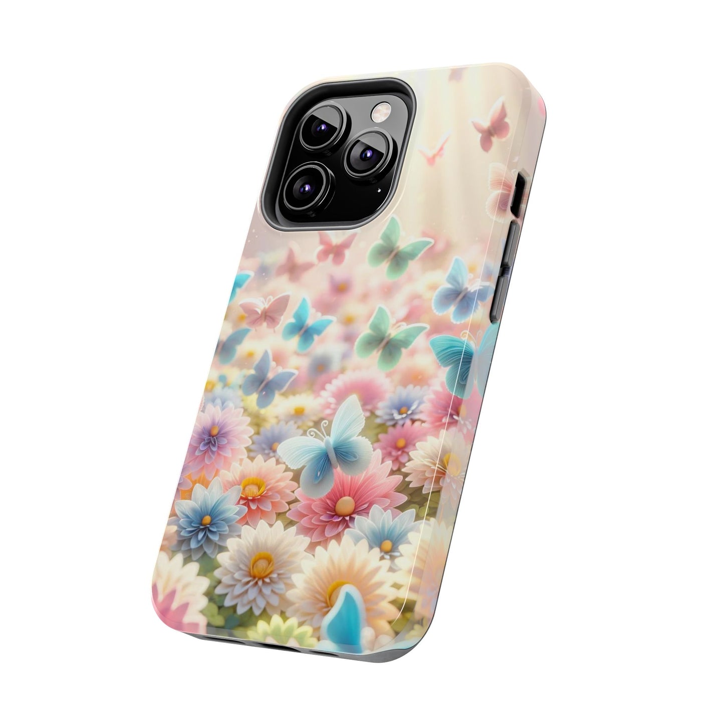 Butterfly Flower Garden - iPhone Case - Pastel Floral Protective Cover