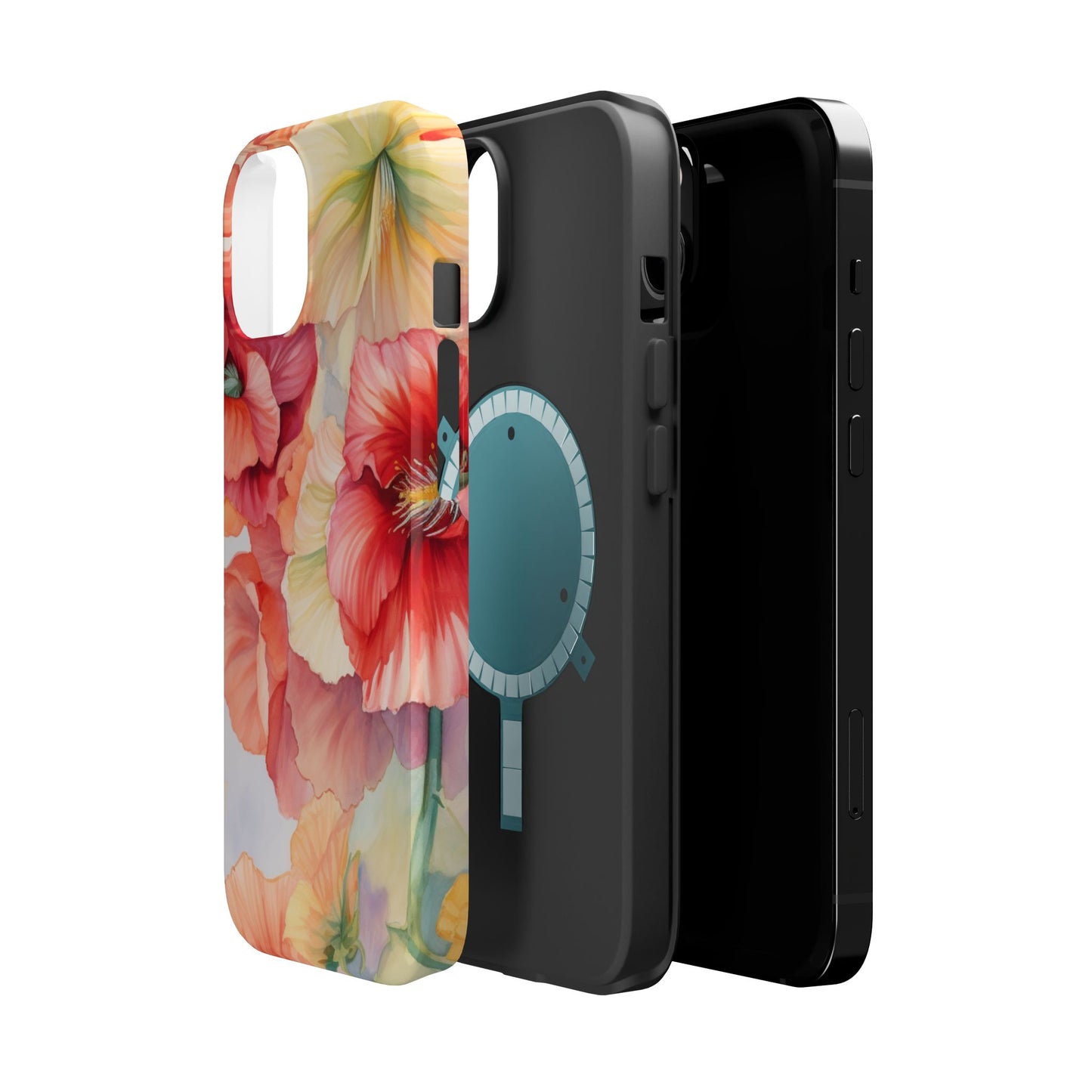 Gumamela Blush Pink Watercolor Floral – MagSafe Compatible iPhone Case