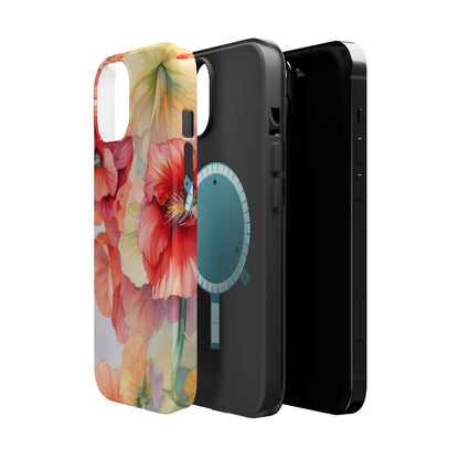 Gumamela Blush Pink Watercolor Floral – MagSafe Compatible iPhone Case