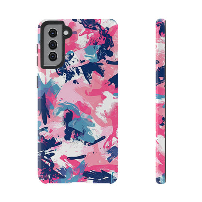 Vibrant Pink & Navy Abstract Splash – Samsung Galaxy Case