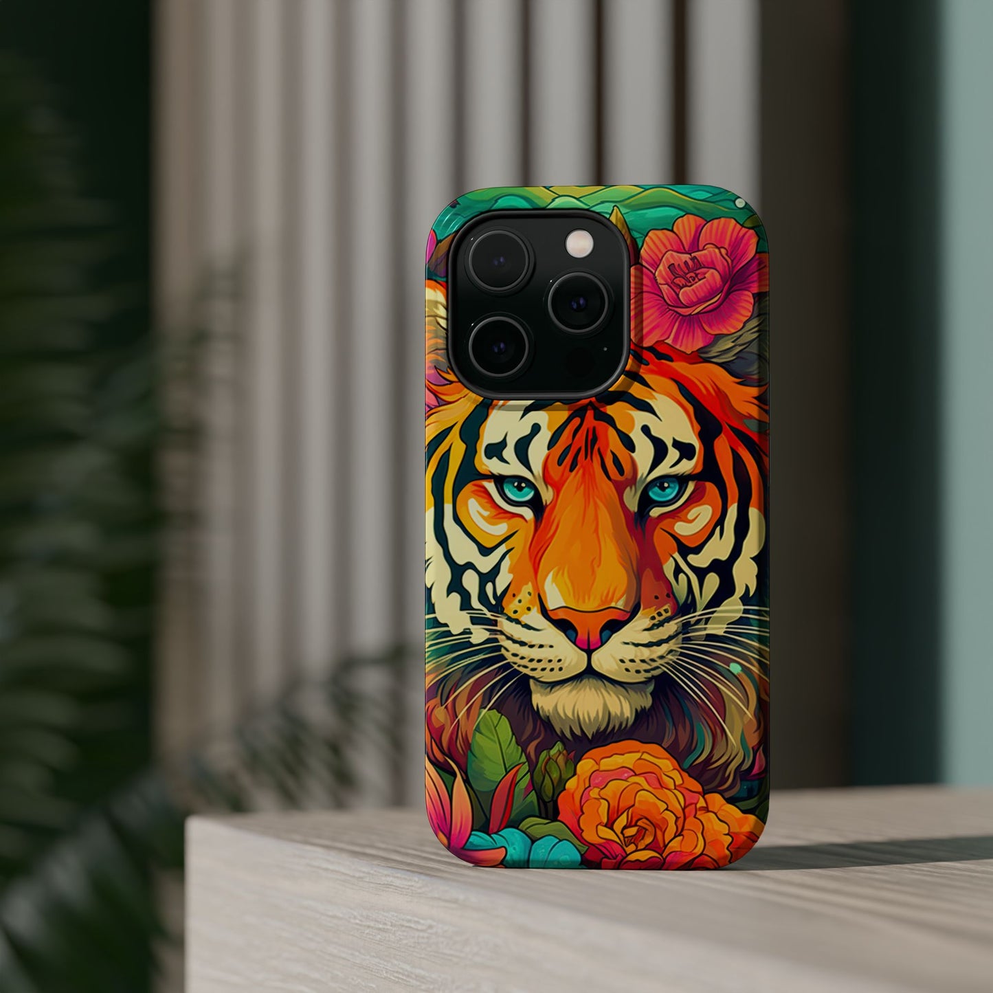 Fierce Rainbow Tiger Art - MagSafe iPhone Case