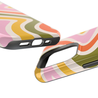 Retro Groove MagSafe iPhone Case – 70s-Inspired Design with Dual-Layer Protection