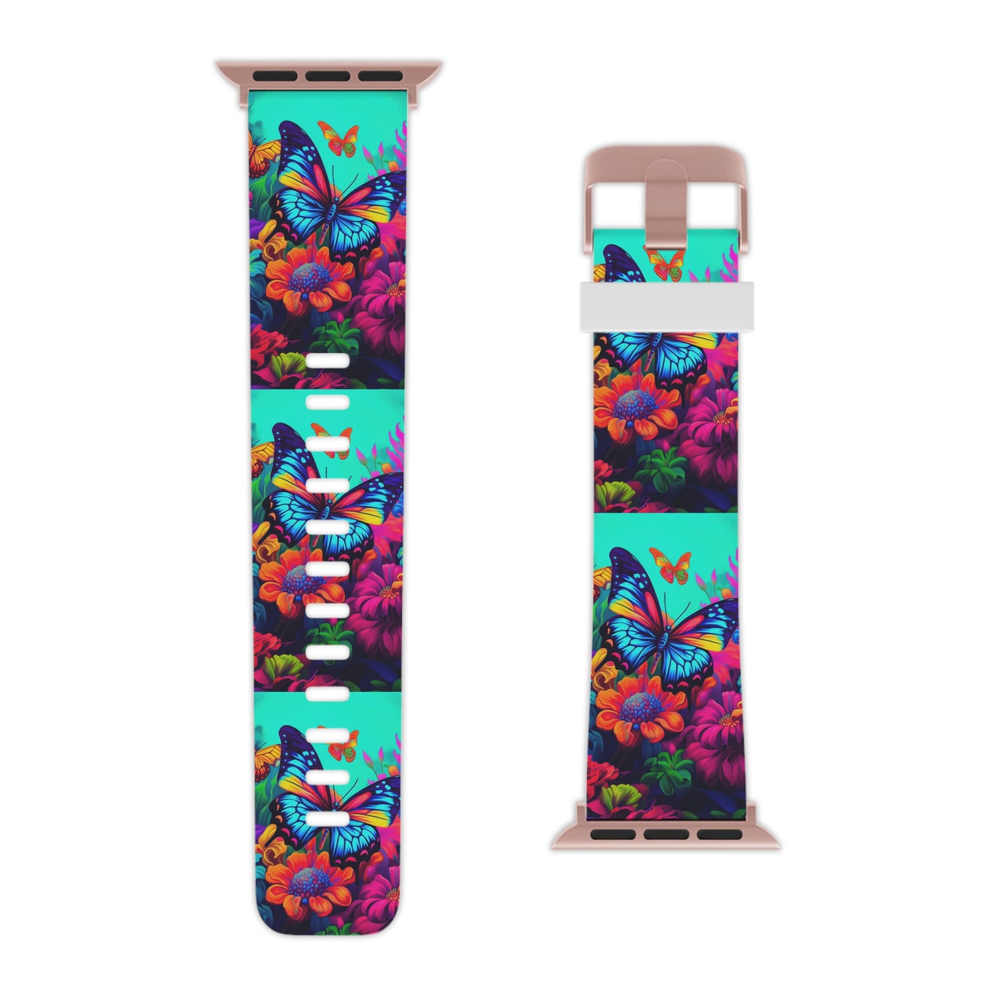 Vivid Butterfly & Floral Burst Apple Watch Band