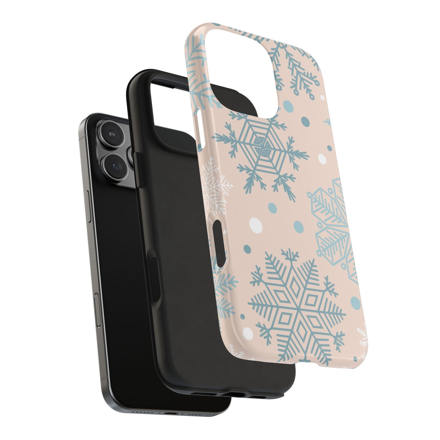 Winter Snowflakes iPhone Case – Shockproof, Smooth Matte Finish, Dual-Layer Protection