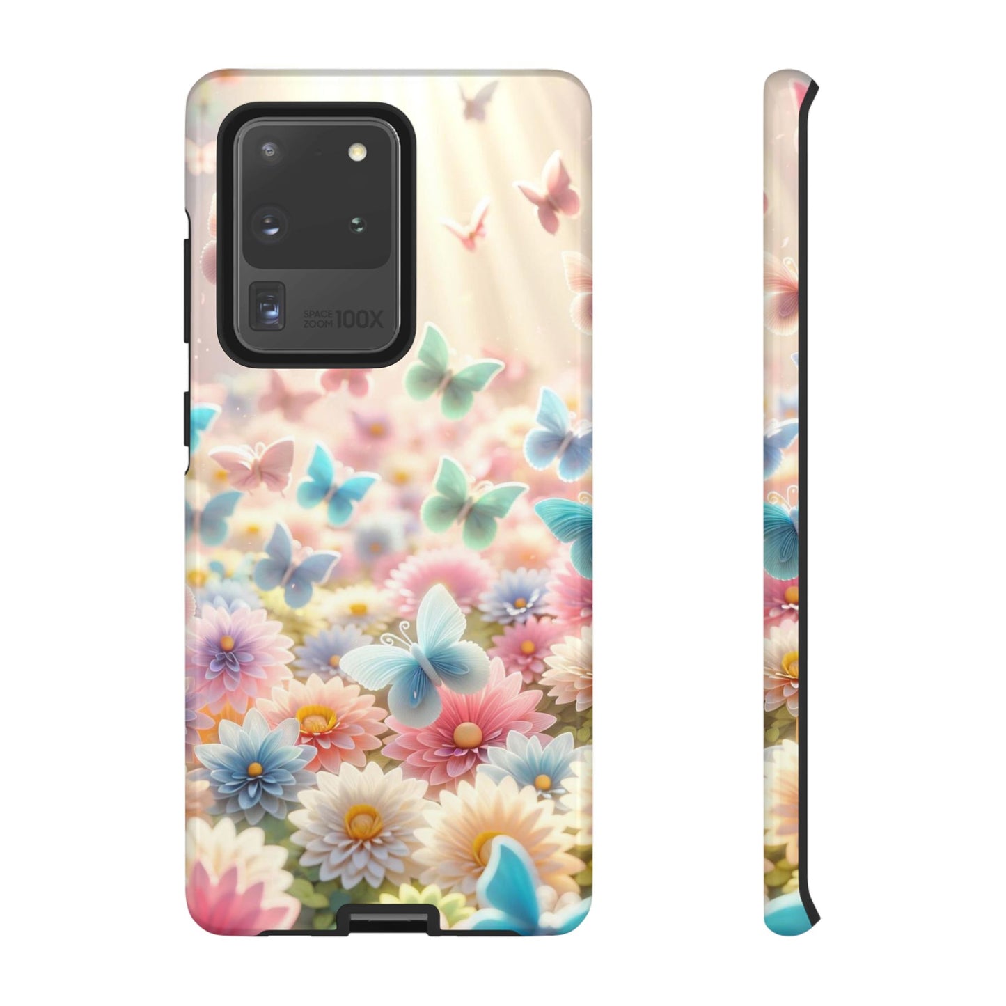 Butterfly Blossom Samsung Case - Pastel Floral Protective Cover