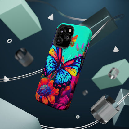 Vivid Butterfly & Floral Burst - MagSafe iPhone Case