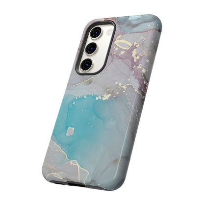 Sky Blue & Purple Marble Wave – Samsung Galaxy Case with Elegant Swirl Design