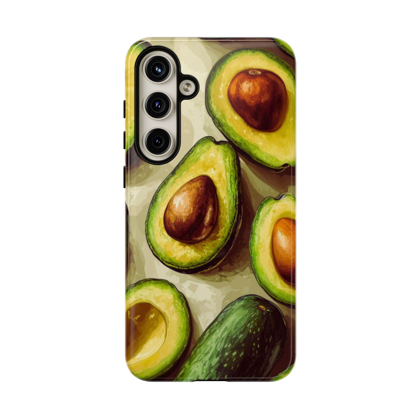 Realistic Avocado Samsung Galaxy  Case – Detailed Green Fruit Design, Shockproof Protection