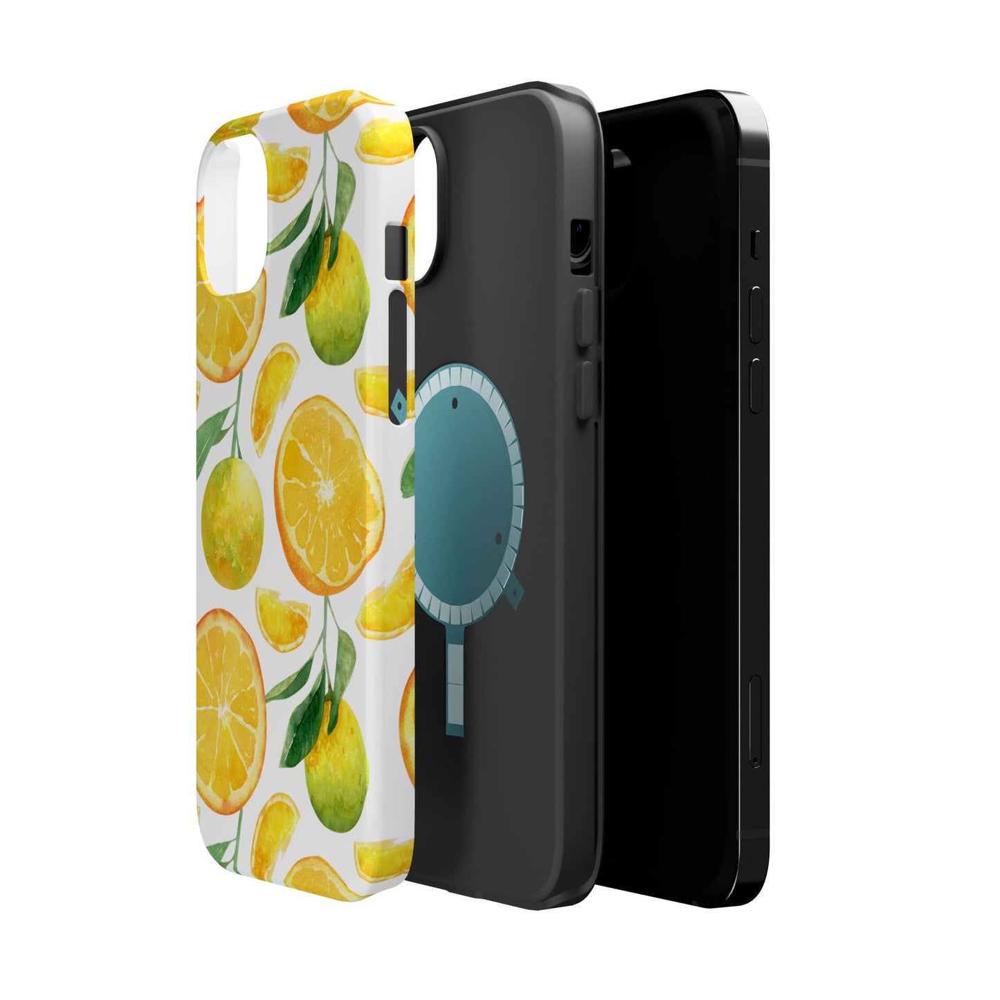 Sunny Citrus Grove Tough MagSafe iPhone Case – Watercolor Orange Design, Dual-Layer Protection