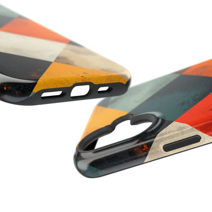 Geometric Retro MagSafe iPhone Case - Colorful Checkered Protective Cover