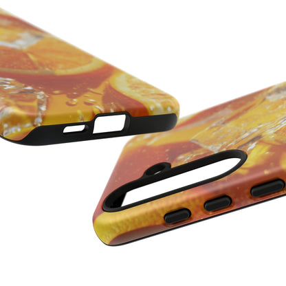 Citrus Orange Splash Samsung Galaxy Case – Dual-Layer Tough Protection, Vibrant Summer Design