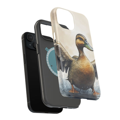 Graceful Duck in Watercolor Scene - MagSafe iPhone Case