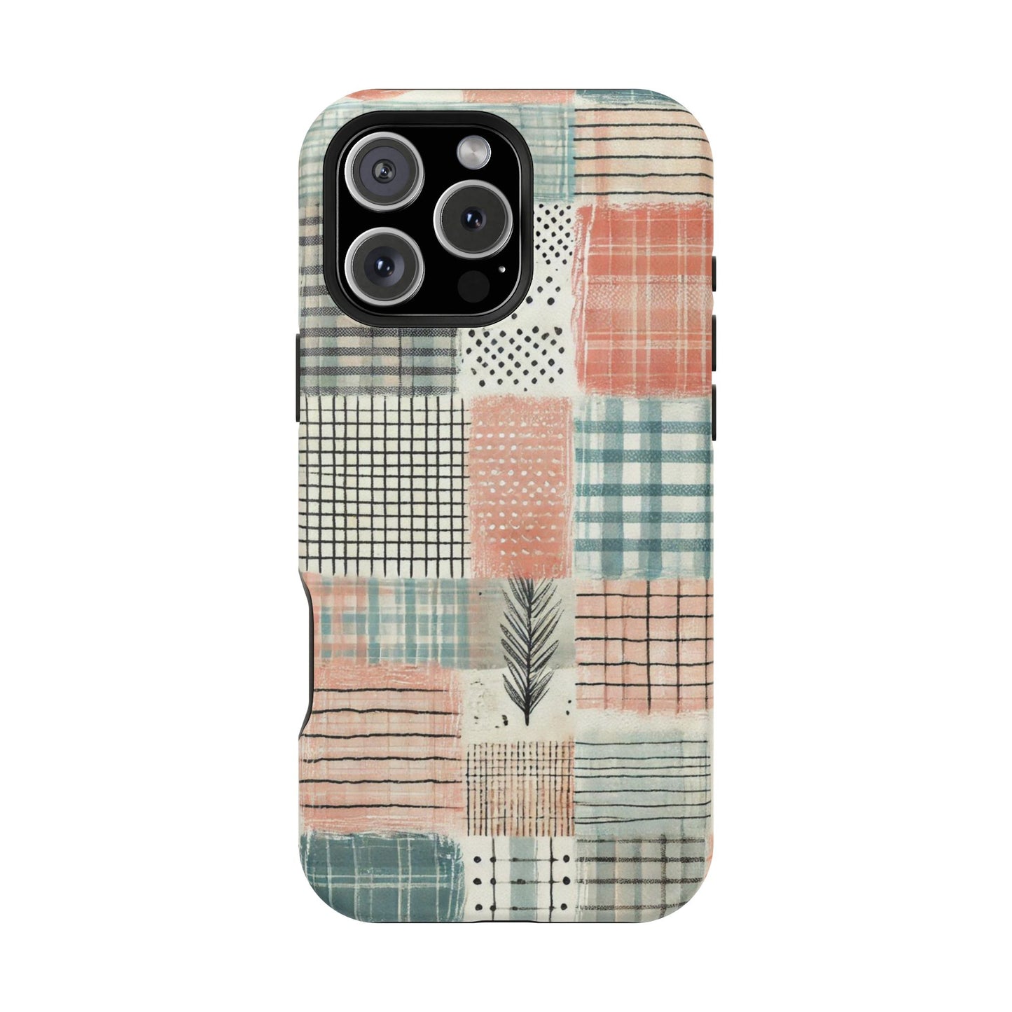 Rustic Patchwork MagSafe iPhone Case | Farmhouse Style & Shockproof