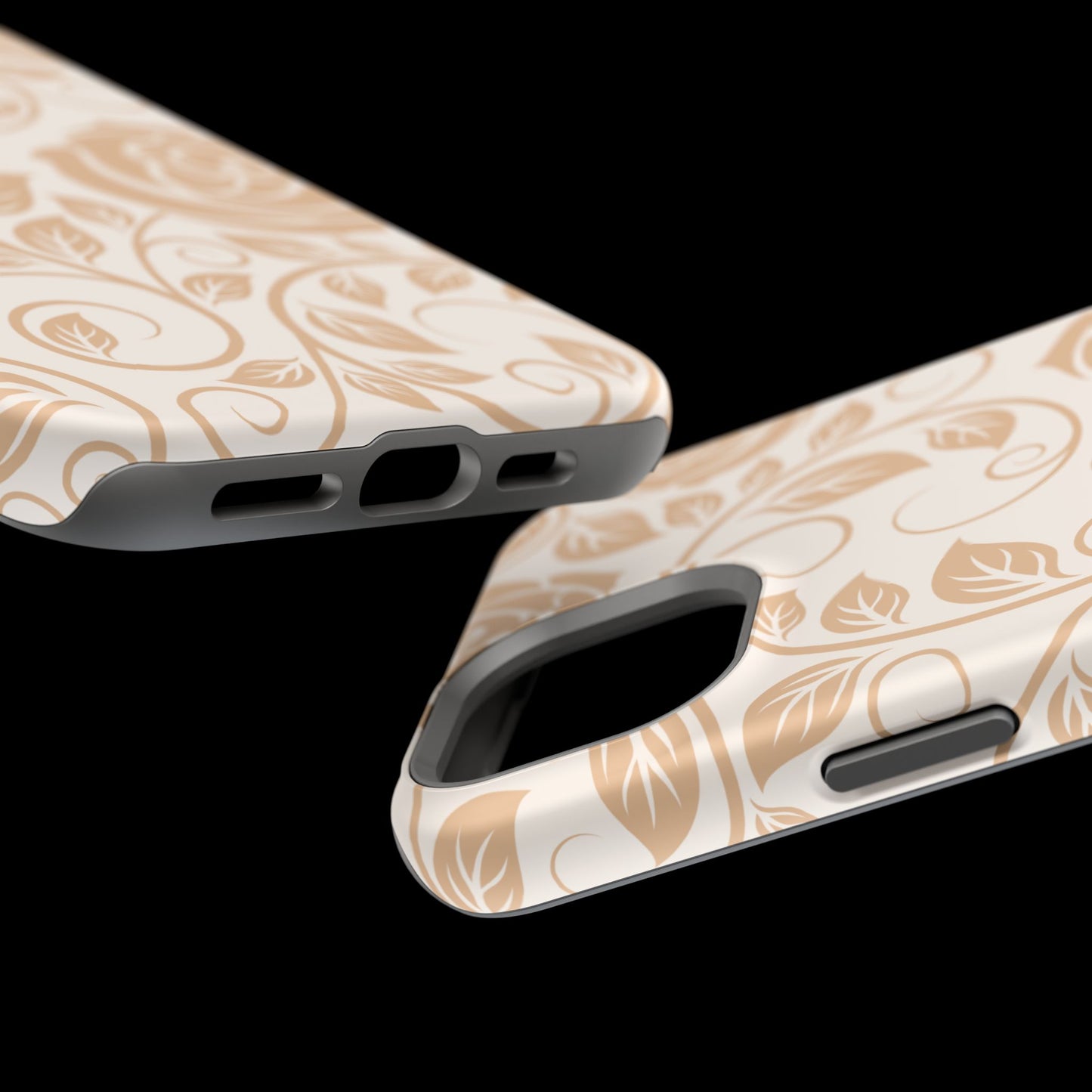 Vintage Rose Vine Tough MagSafe iPhone Case – Elegant Floral Pattern with Dual-Layer Protection