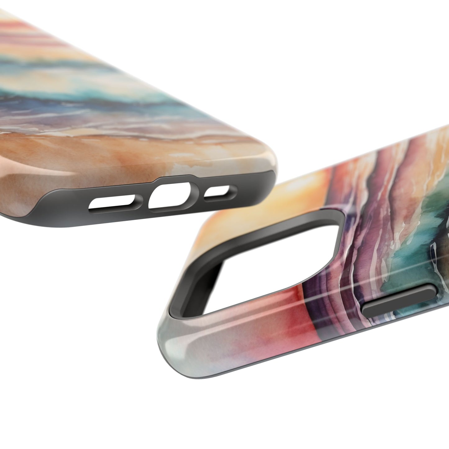 Sunset Waves MagSafe iPhone Case – Vibrant Watercolor Design