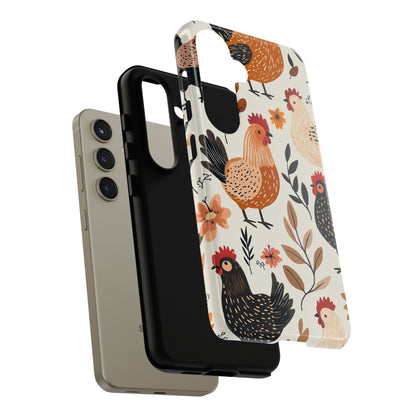 Samsung Galaxy Case: Cluckin' Vintage – Chickens & Leaves