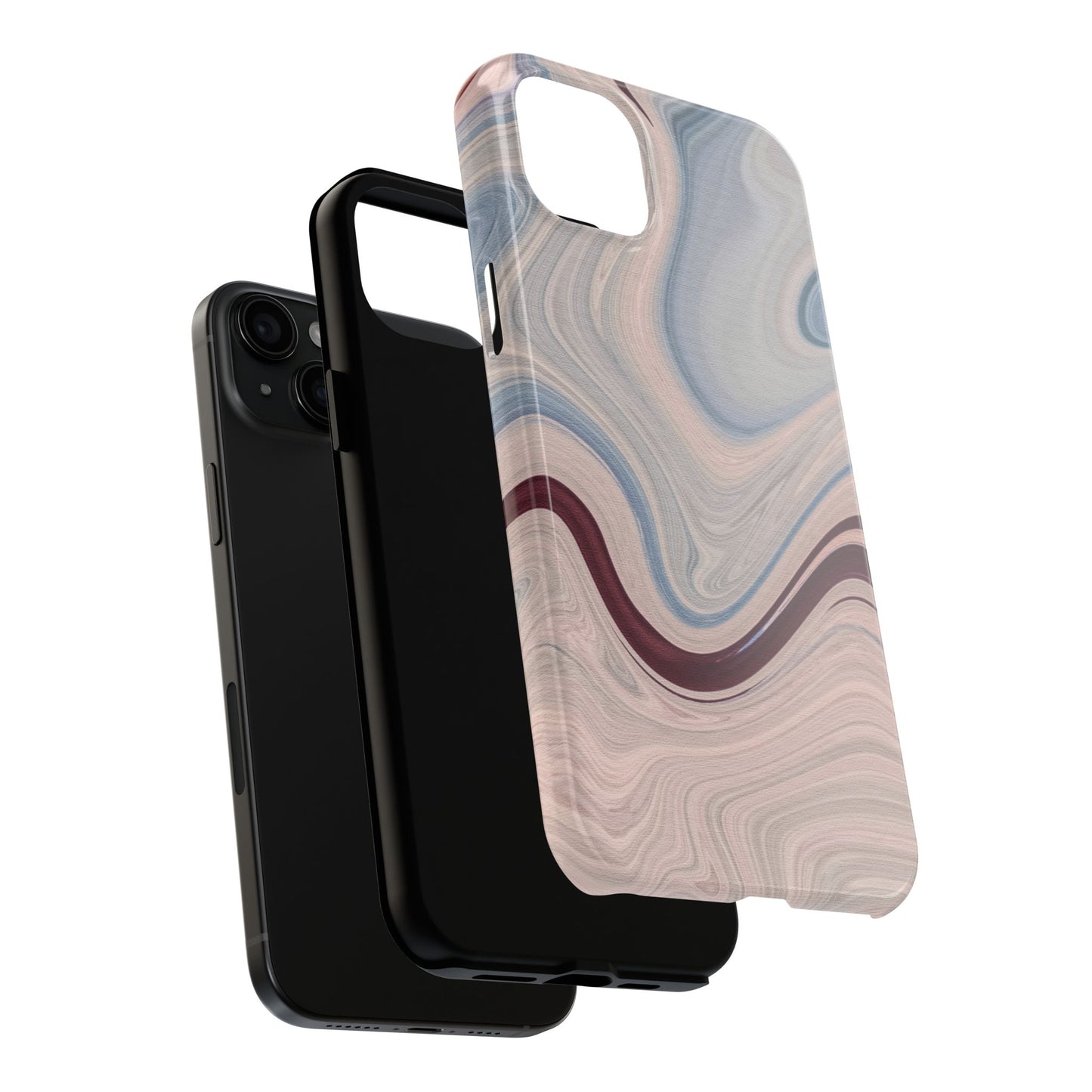 Marble Swirl Elegance – iPhone Case with Blue & Pink Abstract Art