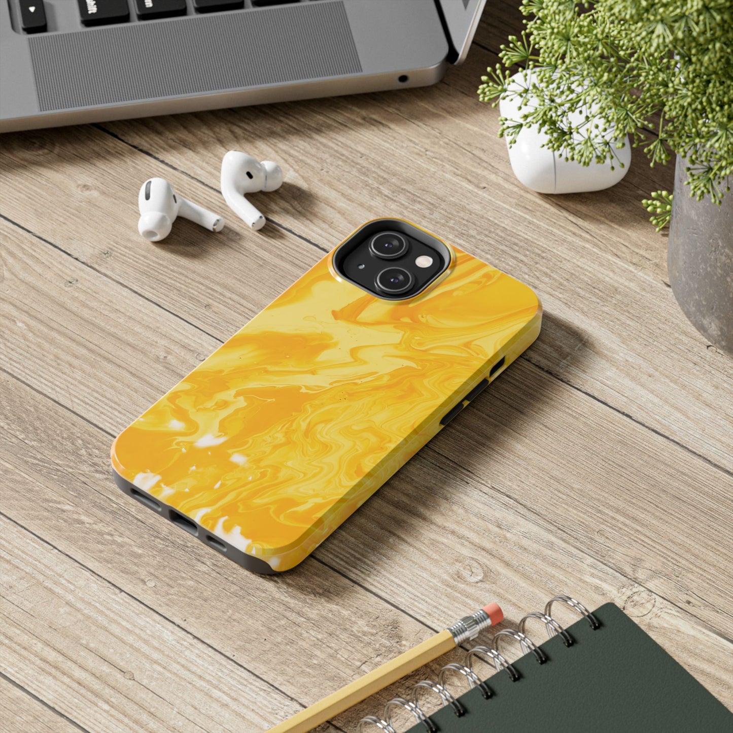 Luxe Yellow Marble iPhone Case – Stunning Golden Marble Texture