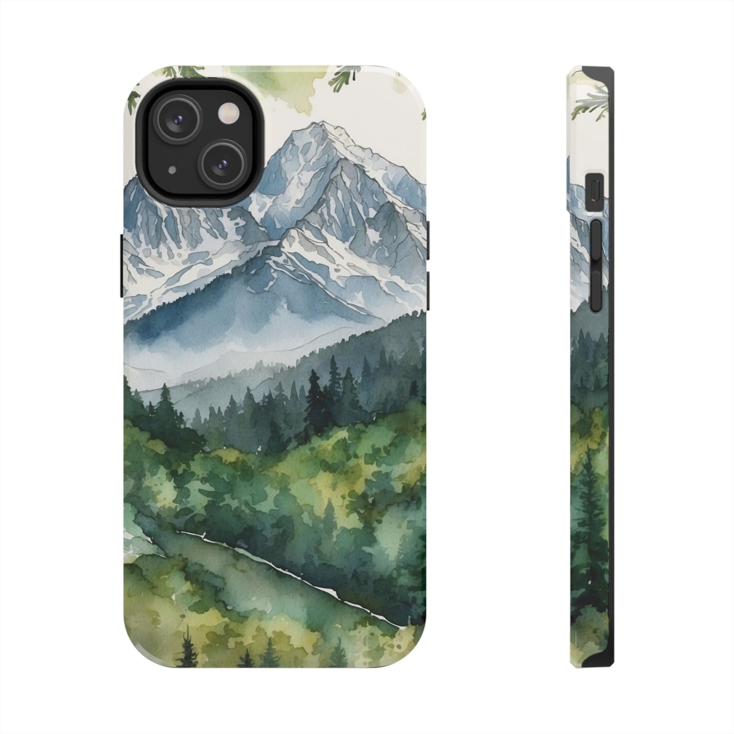 Watercolor Alpine Mountainscape - iPhone Case