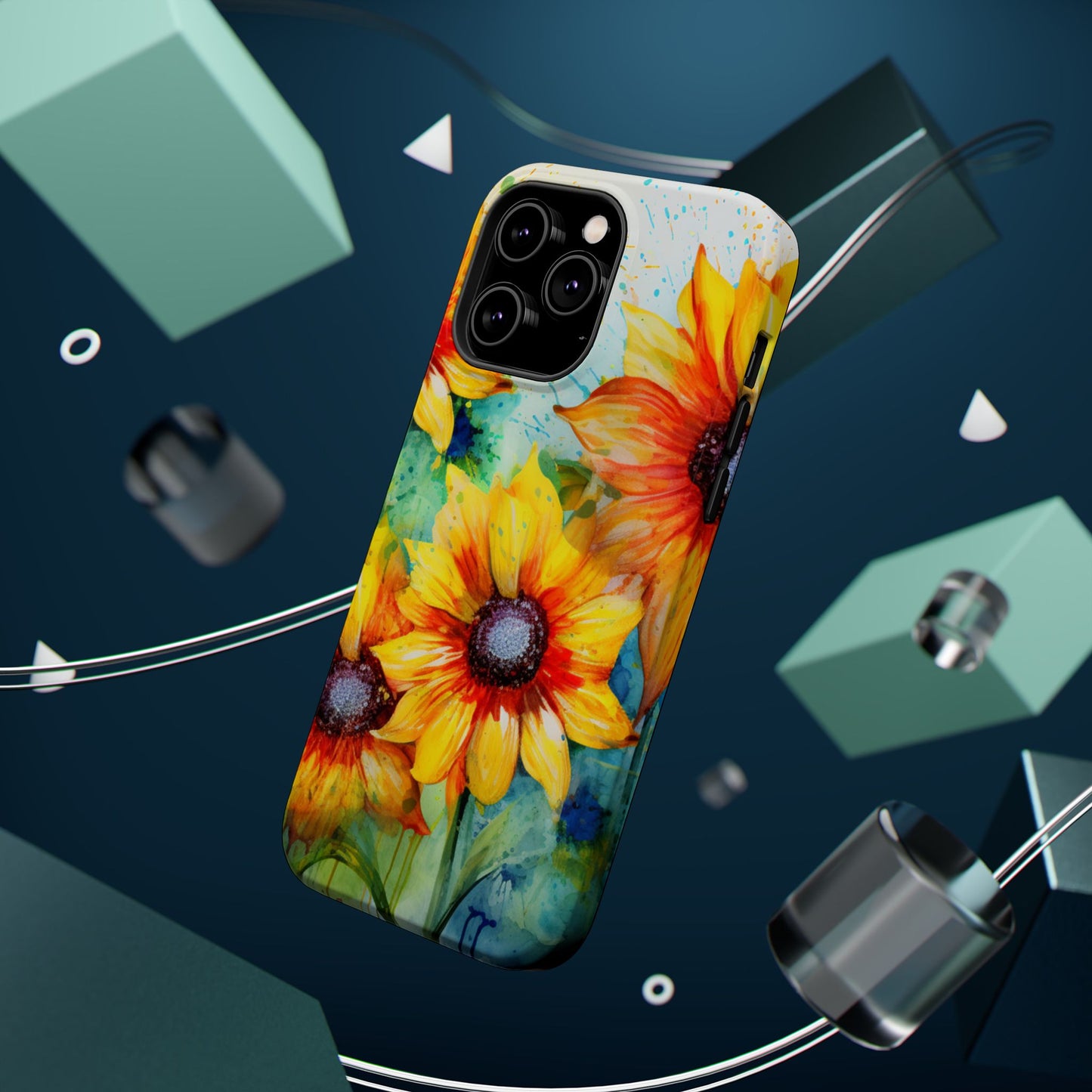 Watercolor Sunflower Splash - MagSafe iPhone Series Case