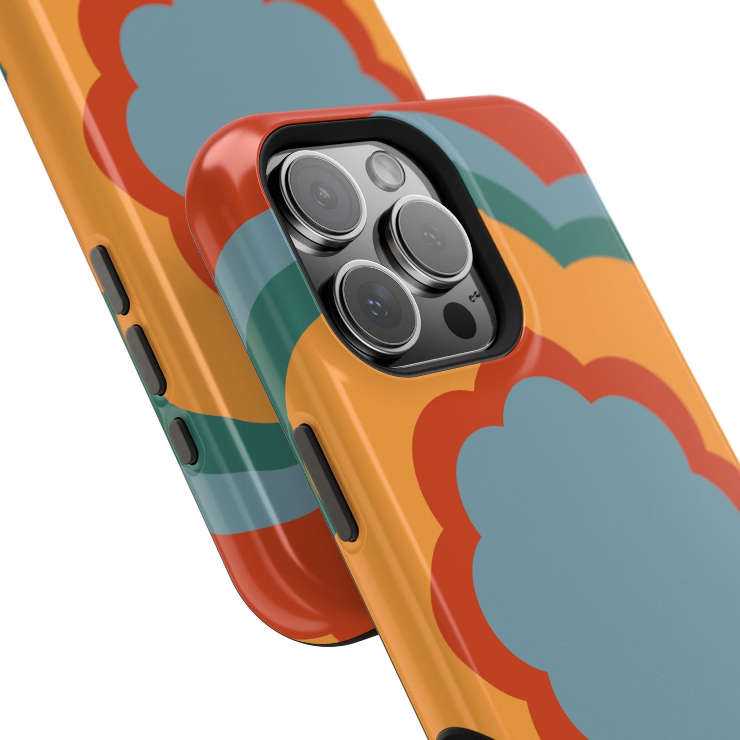 Retro Flower Power MagSafe iPhone Case – Bold 70s-Inspired Design with Dual-Layer Protection