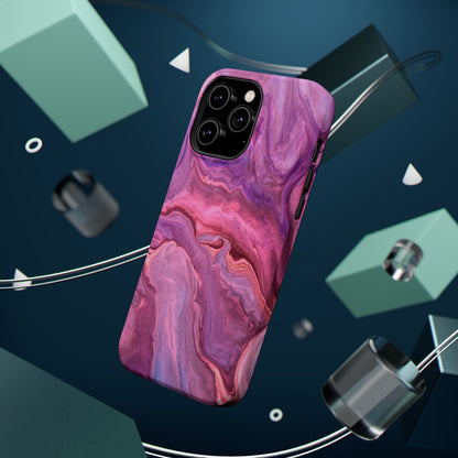 Lavender Dreamscape – MagSafe Case with Abstract Purple & Pink Marble Art