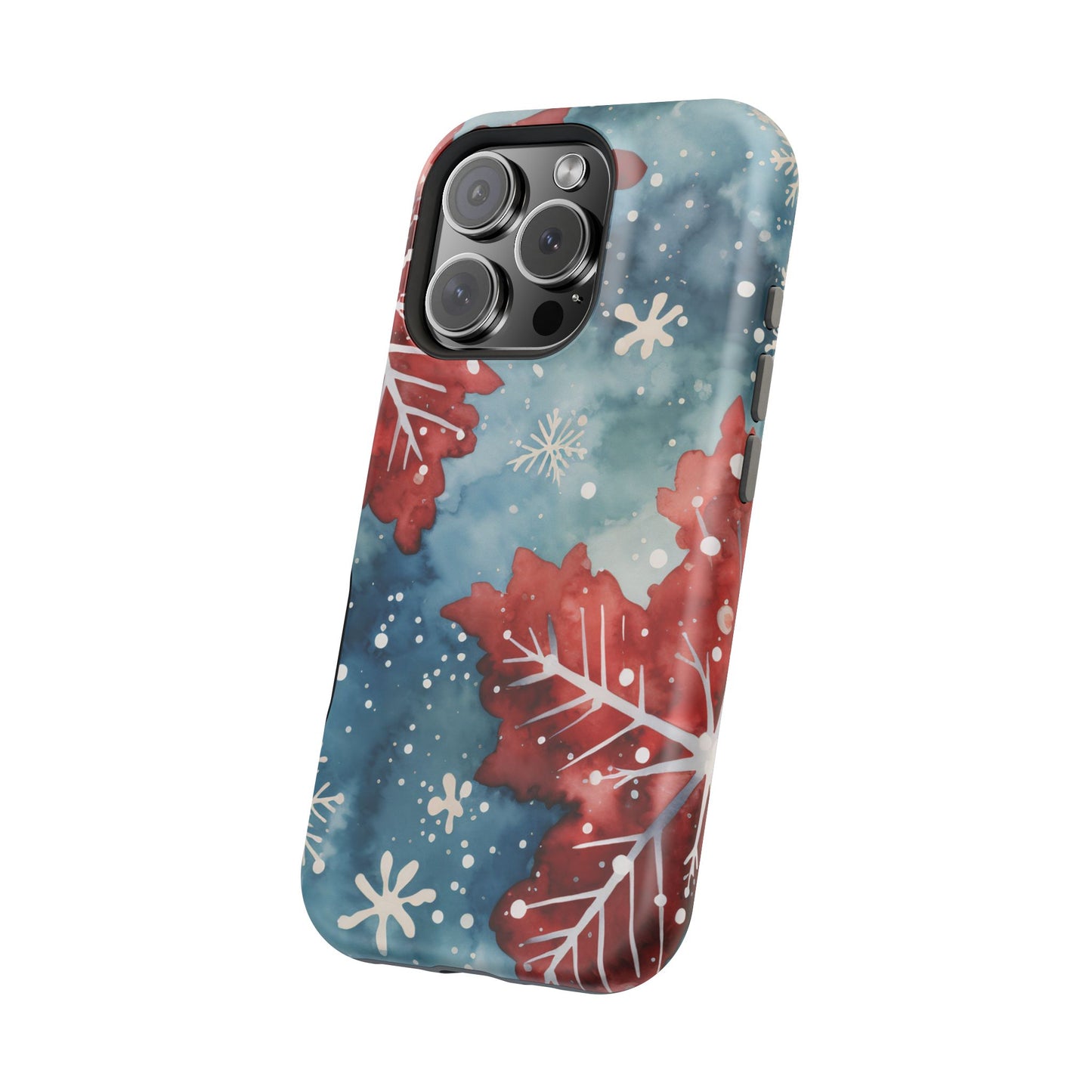 Crimson Snowflake Charm – MagSafe iPhone Case