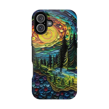 Radiant Forest Sunset MagSafe iPhone Case – Artistic Landscape Design