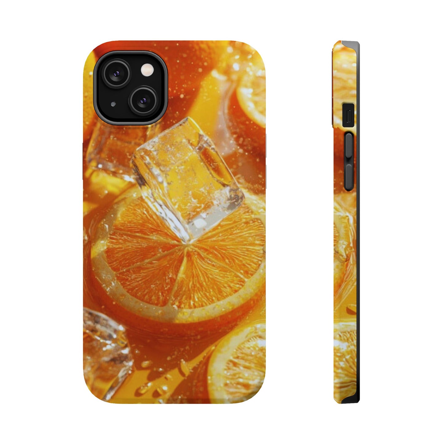 Citrus Orange Splash MagSafe iPhone Case – Dual-Layer Tough Protection, Vibrant Summer Design