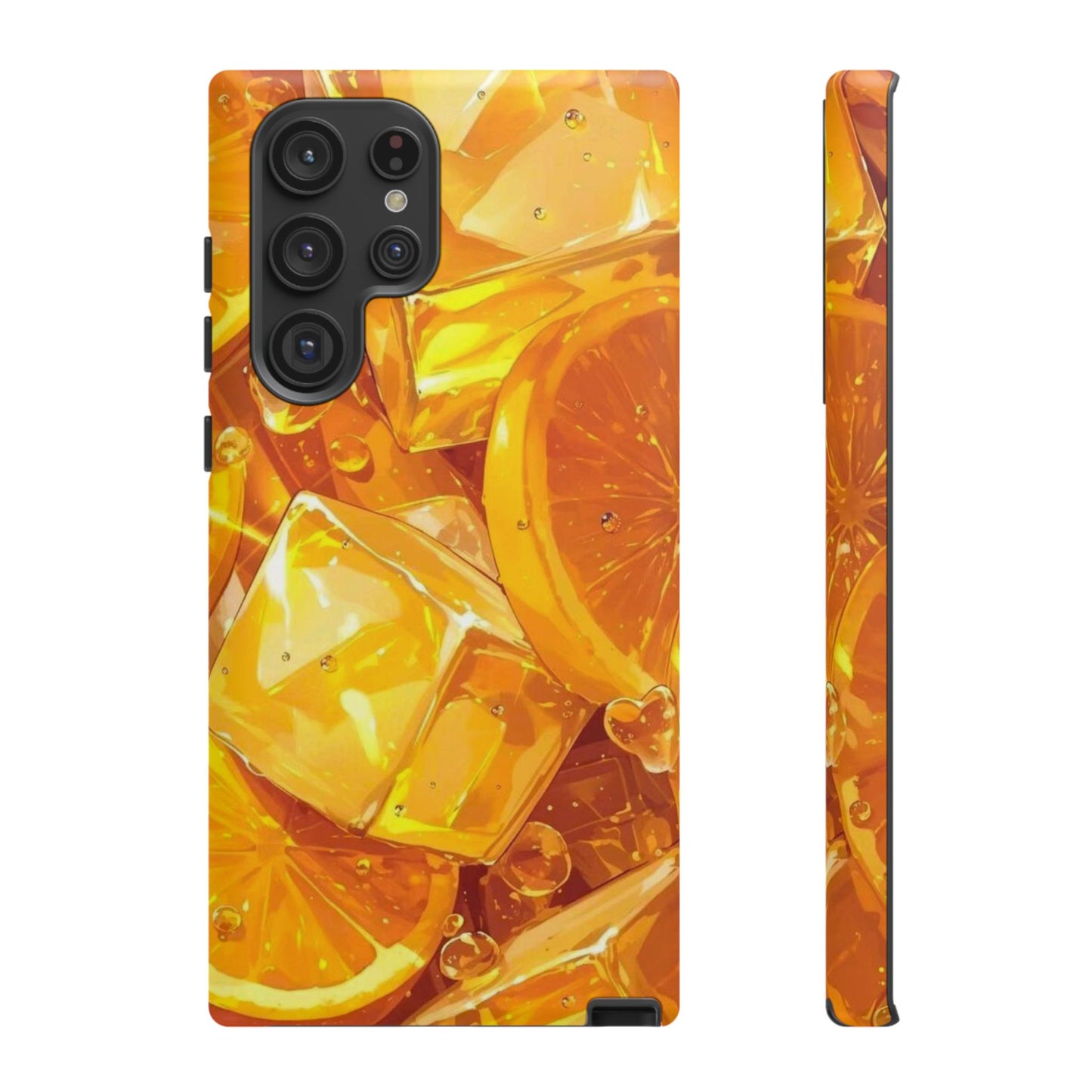 Citrus Splash Samsung Galaxy Case – Bright Orange Slices & Ice, Dual - Layer Protection - BOGO Cases