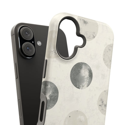 Vintage Polka Dot MagSafe iPhone Case - Neutral Retro Protective Cover