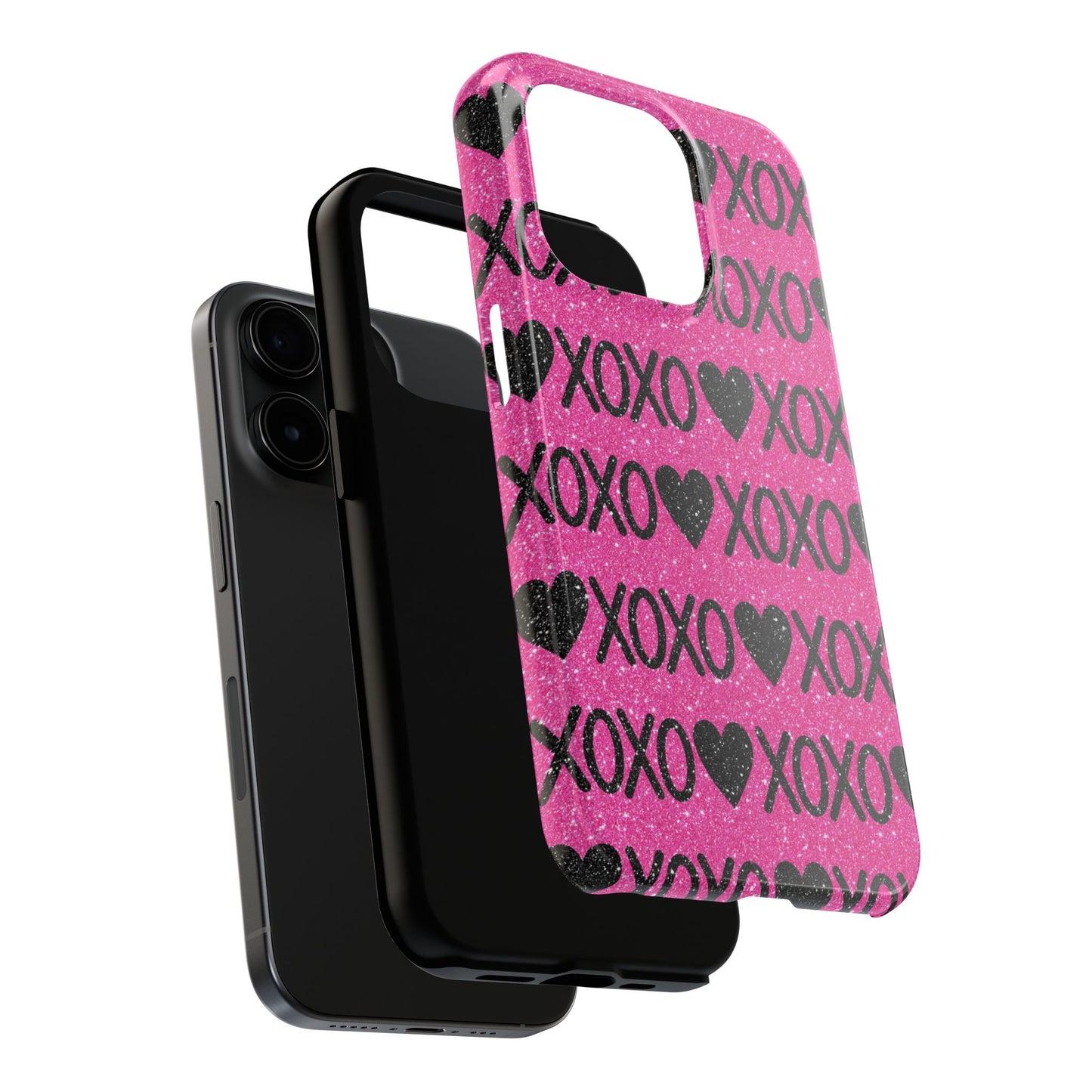 XOXO Glitter Hearts iPhone Case