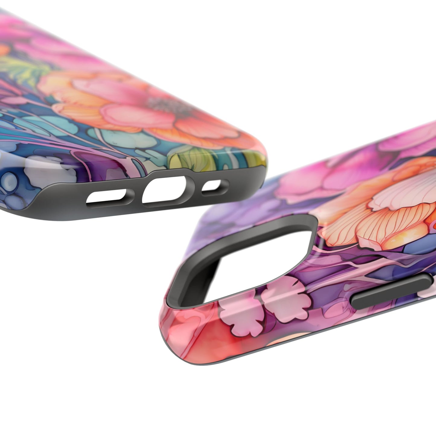 Bright Watercolor Floral Splash MagSafe iPhone Series Case – Bold Artistic Design