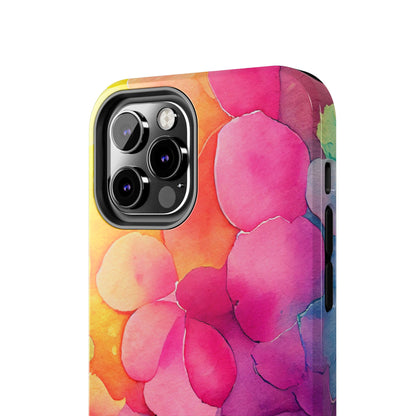 Sunset Petals Watercolor iPhone Case – Slim Design, Glossy Finish