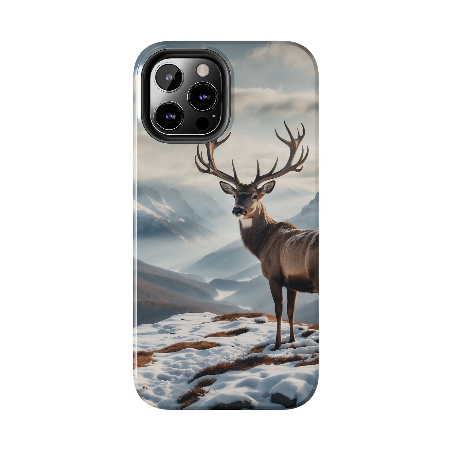 Alpine Majesty: Stag in Snow – iPhone Case