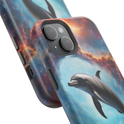 Cosmic Dolphin Space Vibes - MagSafe-Compatible Case