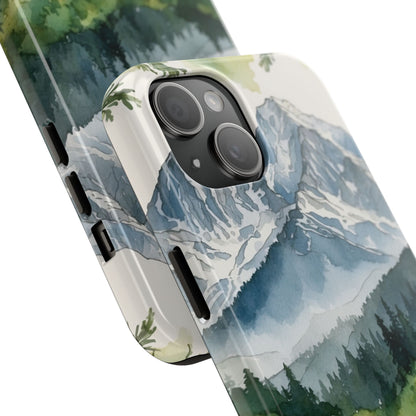 Watercolor Alpine Mountainscape - iPhone Case