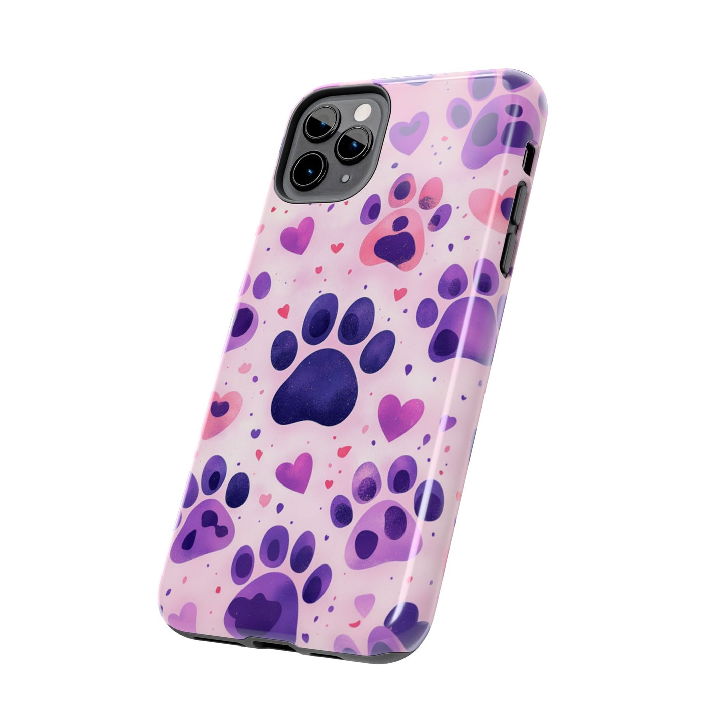 Purple Paw Print iPhone Case - Playful Pet Lover’s Protective Cover