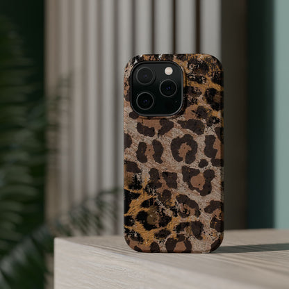 Vintage Distressed Leopard Print - MagSafe iPhone Series Case