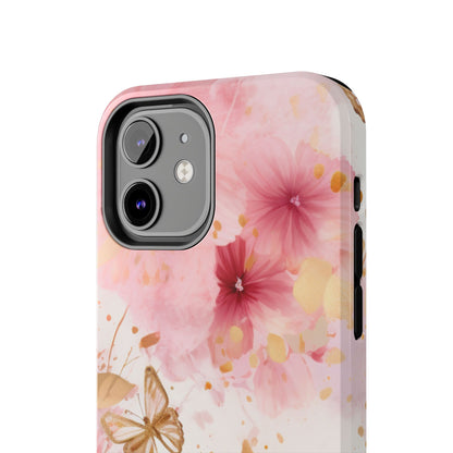 Blush Pink Floral Butterfly - iPhone Case