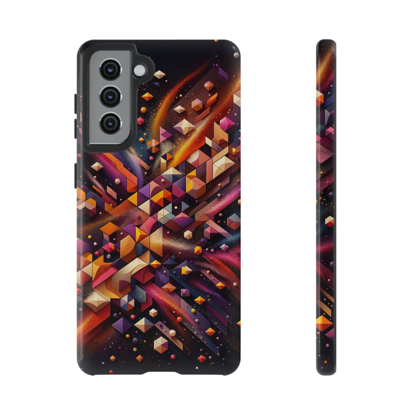 Vibrant Geometric Case | Futuristic Cosmic Art